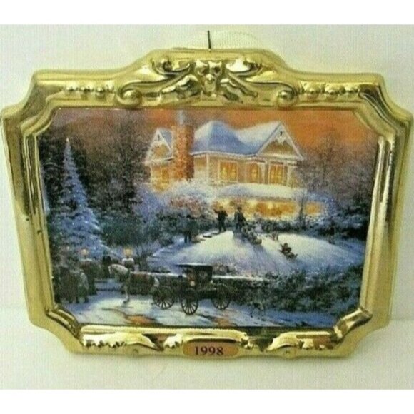 Ornament Hallmark Keepsake Ceramic Victorian Christmas II Thomas Kinkade 1998 - Picture 7 of 8